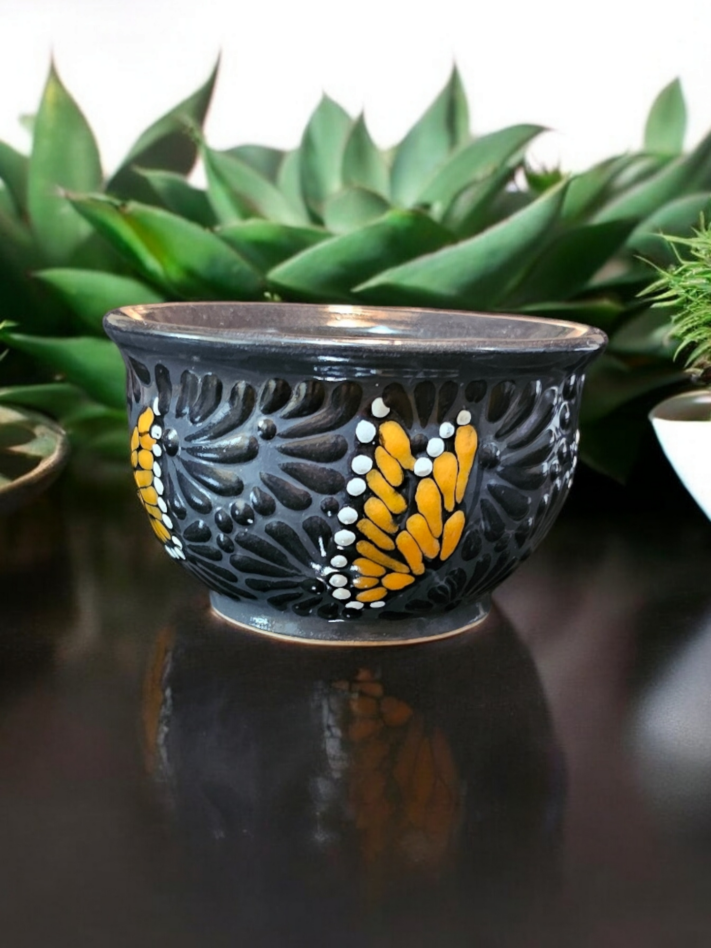 Salsa Bowl Collection, Black on Black Talavera
