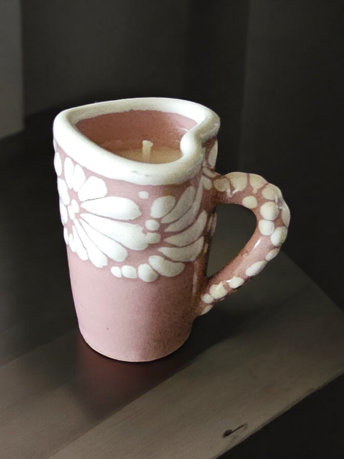 Recuerdos Collection, Shot size Candle, Pink Talavera, Peach Mango Bellini scent