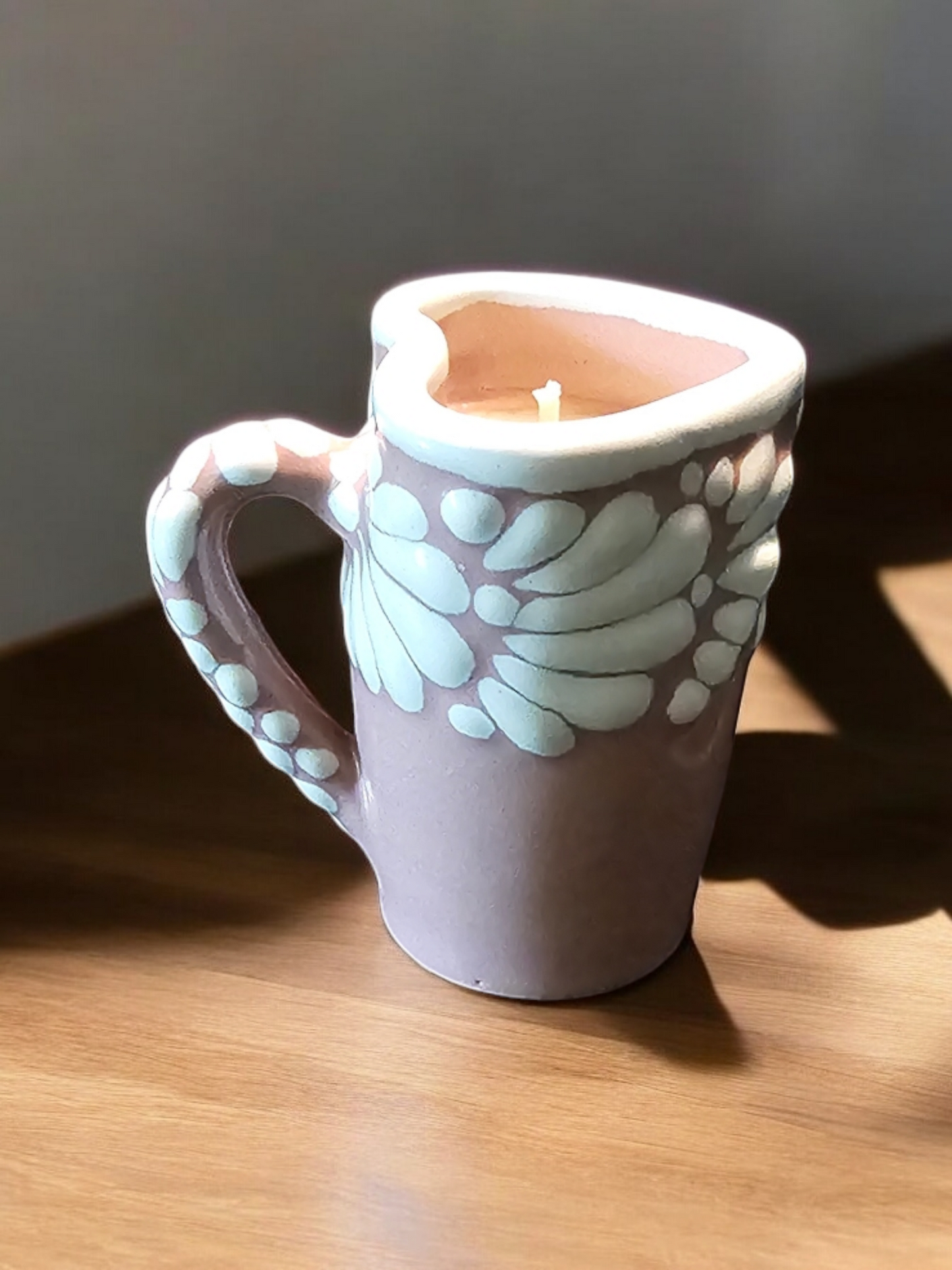 Recuerdos Collection, Shot size Candle, Pink Talavera, Peach Mango Bellini scent