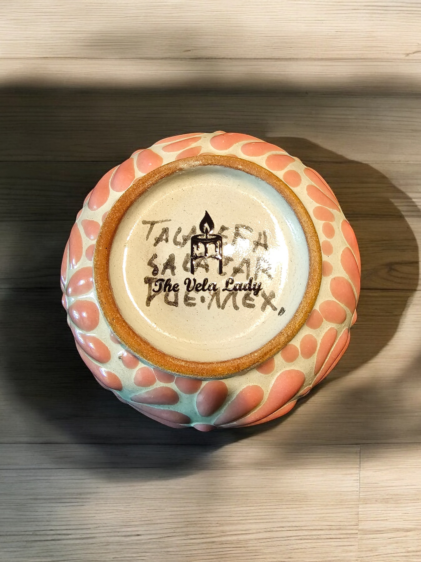 Jewelry/Trinket Holder Collection, Pink and White Talavera Candle