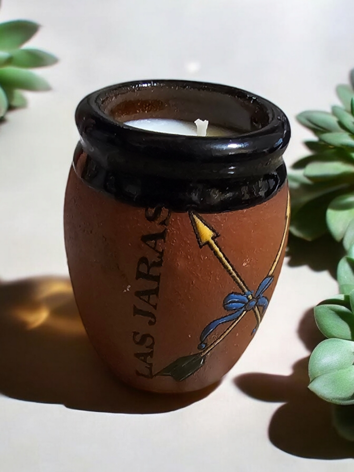 Loteria Las Jaras Cantarito Candle, Shot Size