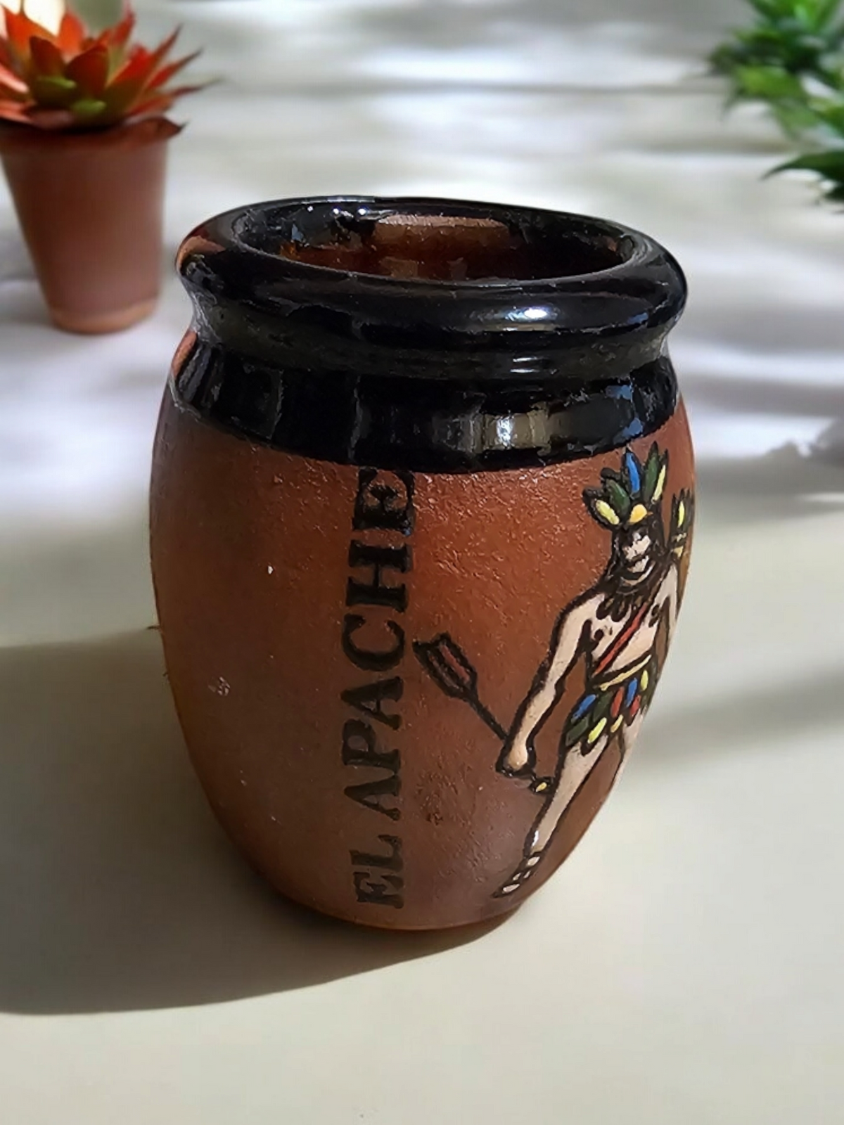 Loteria Collection, El Apache Cantarito Candle, Shot Size