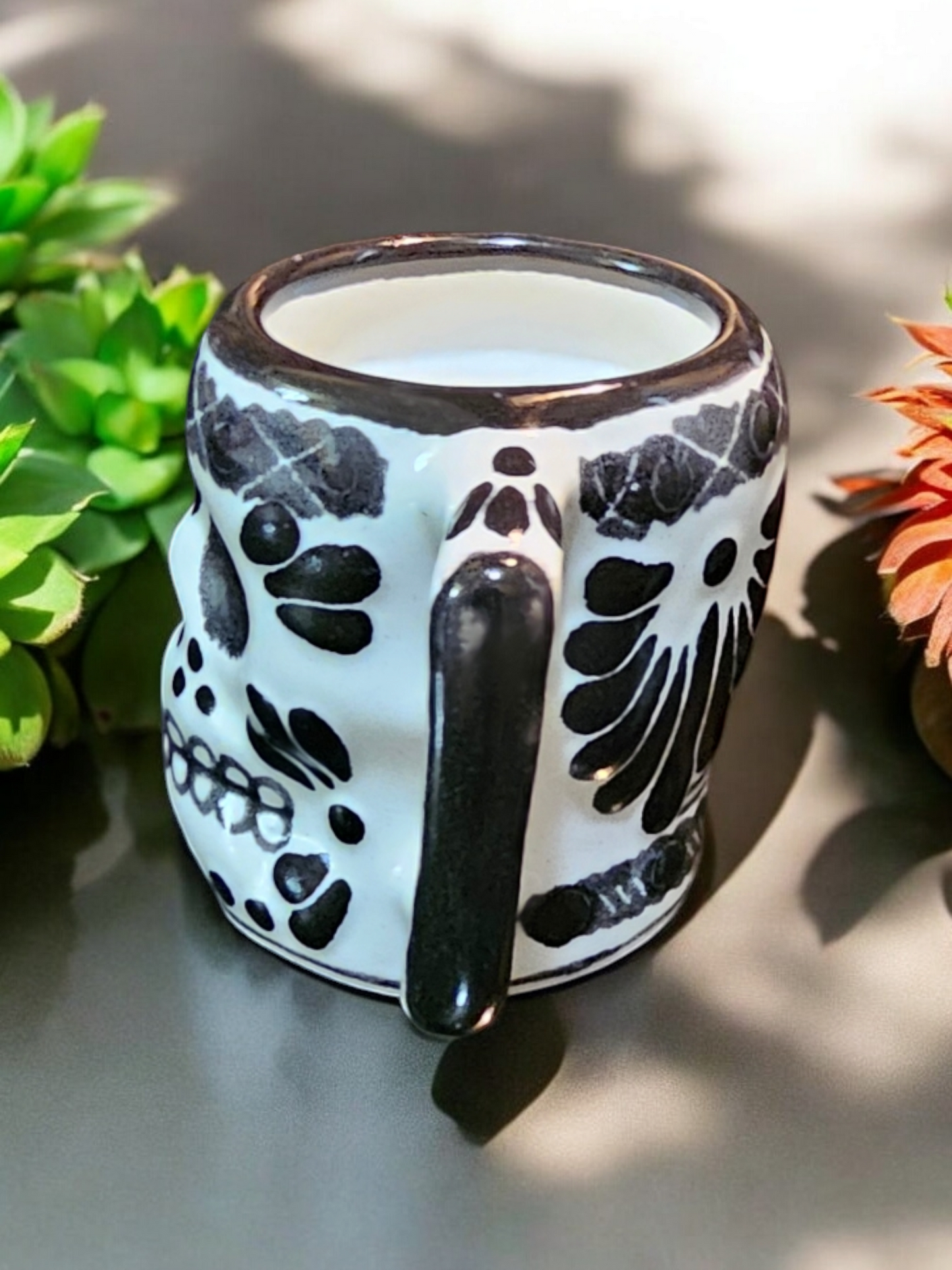 Day of the Dead Collection, Calavera Shot Size Candle, White and Black